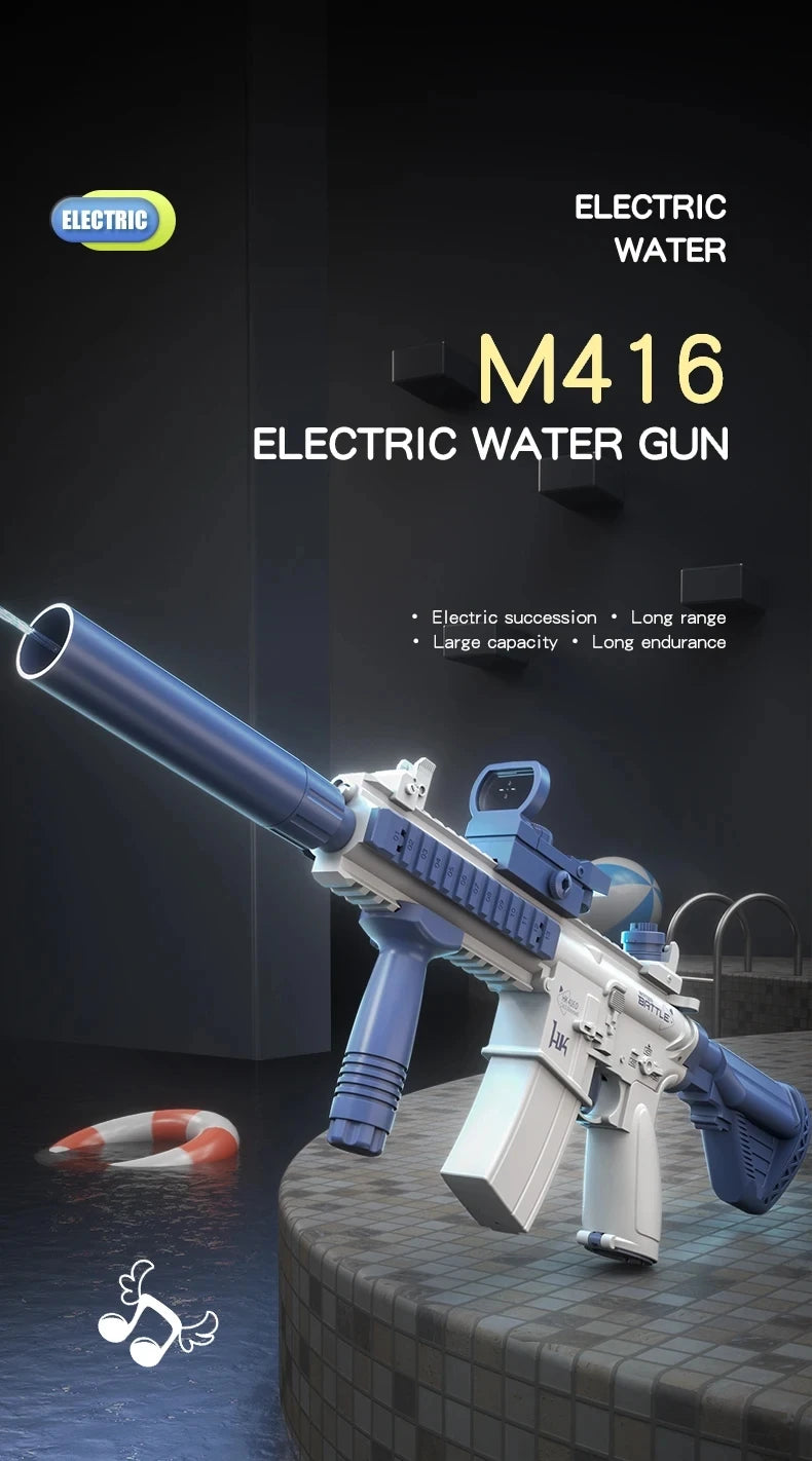 M416 Large Capacity Electric Water Gun Fully Automatic Shooting Rechargeable Water Blaster