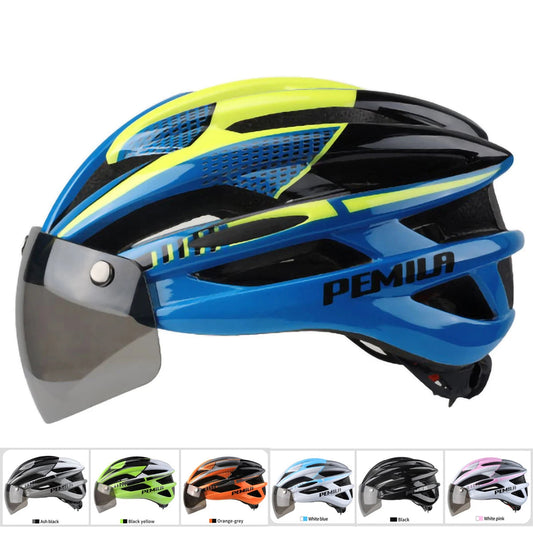 Cycling Helmet With Protective Goggles For Road And Mountain Bike