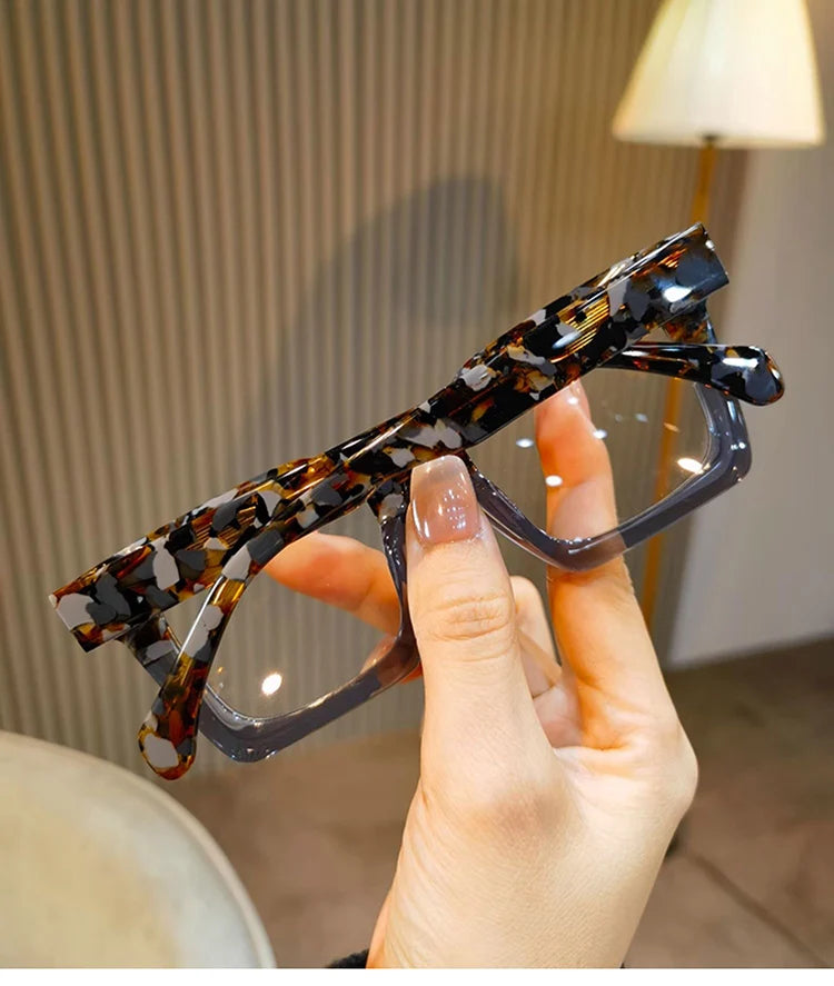 Luxury Acetate Spectacle Frame Fashion Retro Square Eyeglasses Optical Prescription Frames