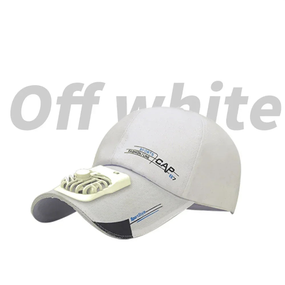 Solar Fan Sun Hat With Dual Fans And USB Charging
