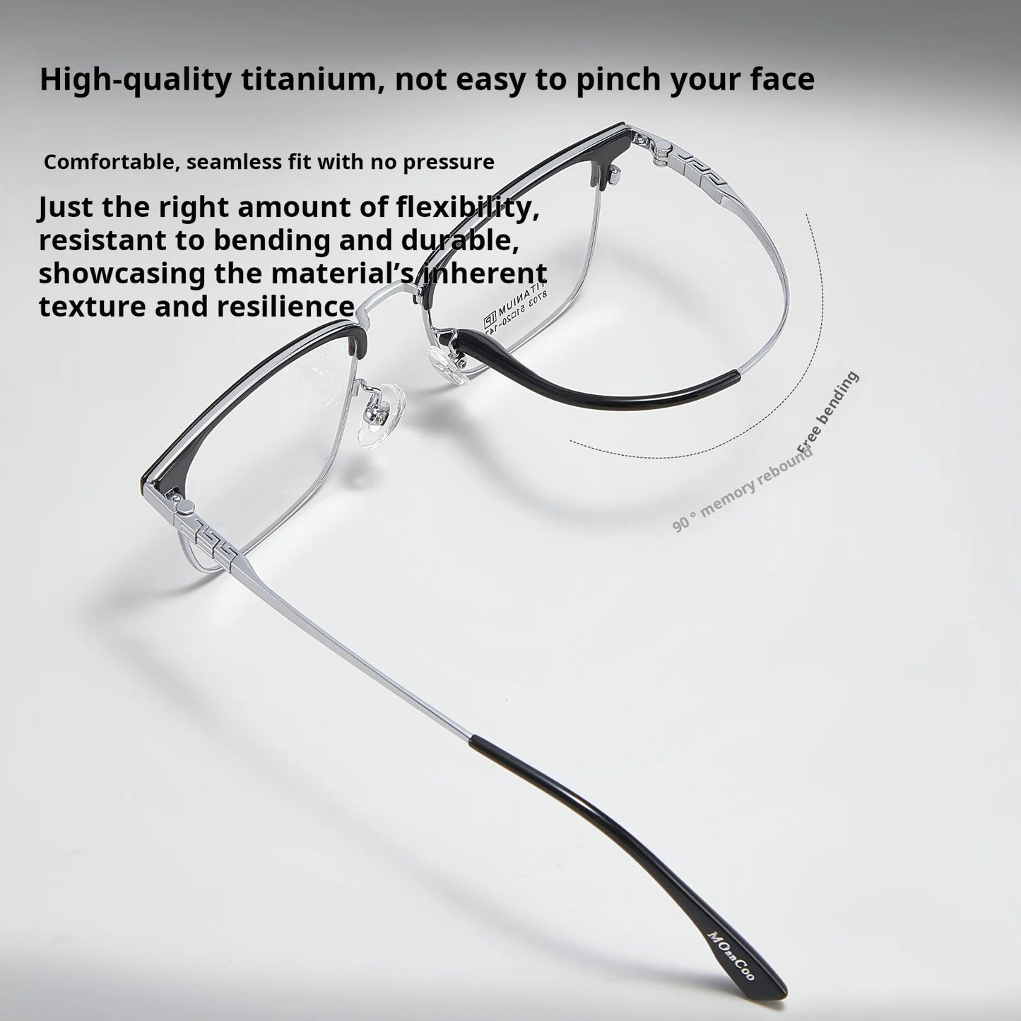 Retro Square Lightweight Titanium Eyeglasses Frames