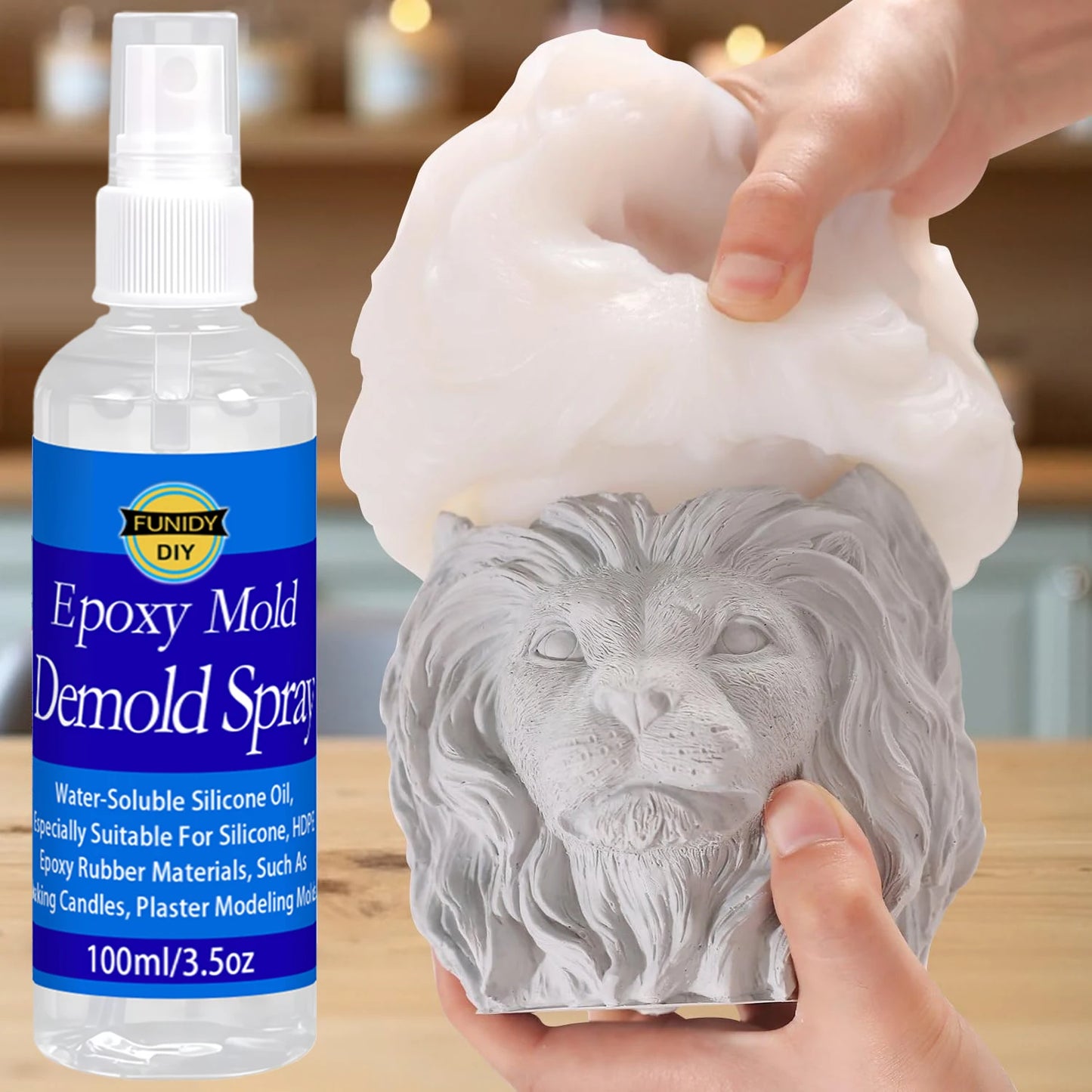 3.5oz Epoxy Mold Release Spray – Quick-Drying Silicone Oil Non-Stick Demolding for Resin & Candle Making