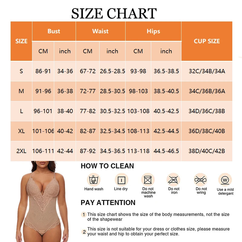 Lace Mesh Bodysuit for Women Tummy Control Shapewear V Neck Body Shaper Fajas Thongs Bustier