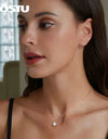 925 Sterling Silver 1CT Moissanite Classical Round Pendant Necklace For Women Diamond Cut
