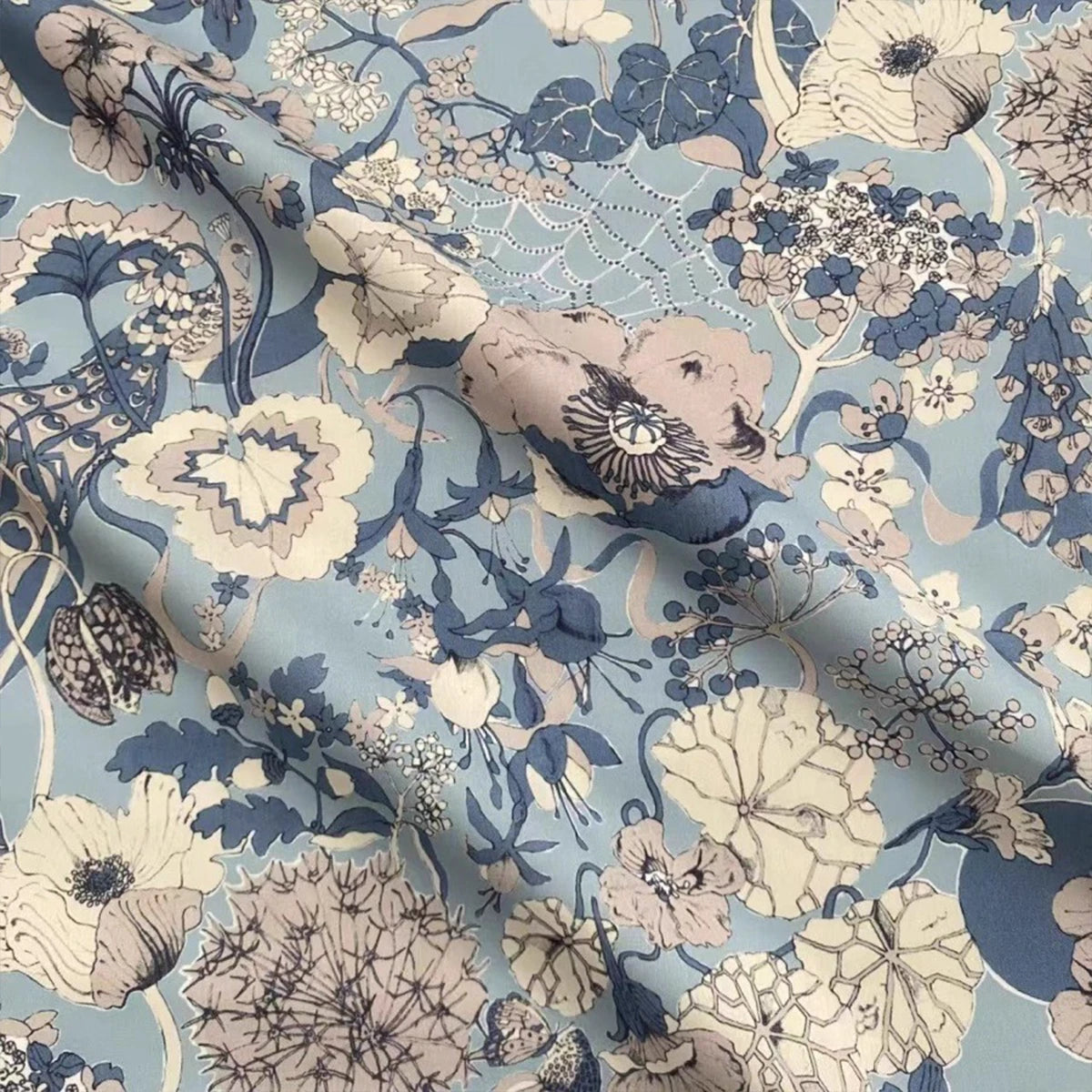 1M 80s 100% Cotton Like 2025 Liberty Moonlight Garden tana lawn cotton Fabric DIY handmade Sewing Dress Clothing Designer cloth