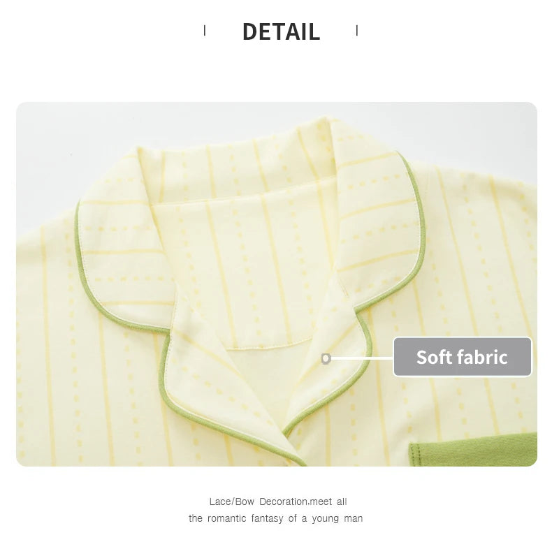 Women’s Winter 100% Cotton Pajama Set – Loose Fit, Turn-Down Collar, Long Sleeves, Cute Pink