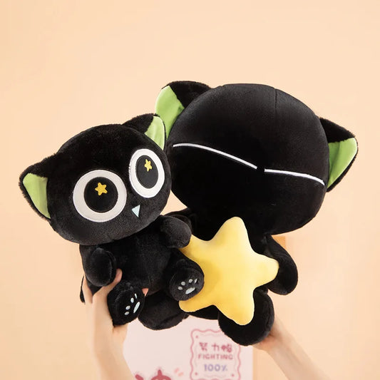 Kawaii Black Cat Plush Stuffed Doll Cloud Pillow Toy