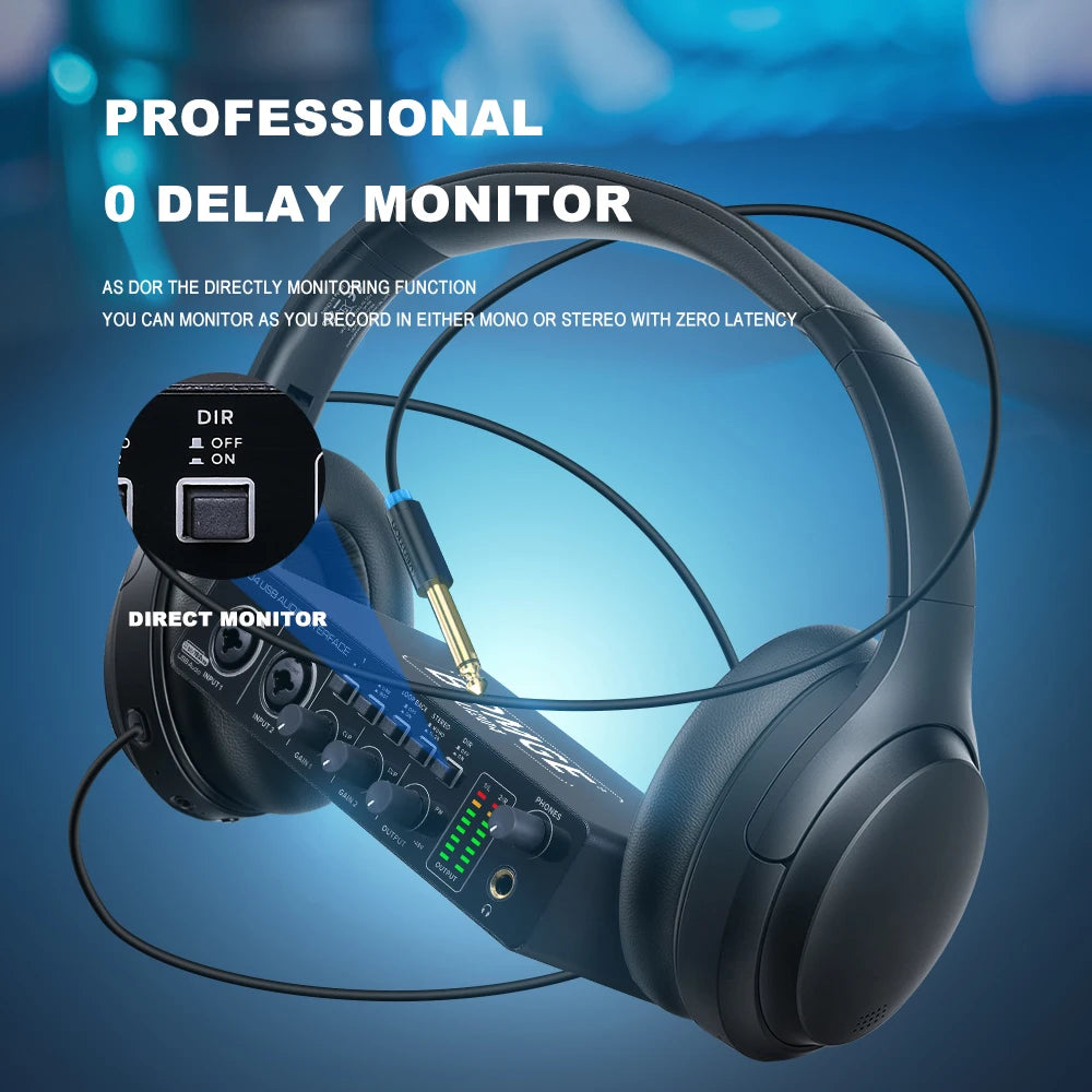 U204 USB Audio Interface with 32 Bit 192kHz Recording and 48V Phantom Power