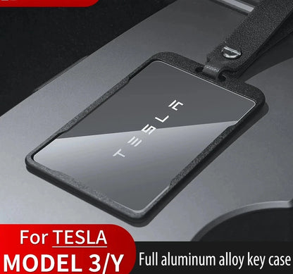 Applicable to Tesla Model 3 Model Y New Aluminum Alloy Key Card Car Card Key Protector Case Cover Full Cover Accessories