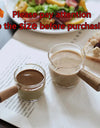 50/75/100/140ml Wood Handle Glass Espresso Measuring Cup Single Mouth Milk Jug Coffee Supplies Clear Kitchen Measure Mug
