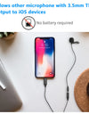 Lavalier Lapel Clip-on Microphone Cardioid Mic with 3.5mm TRS Cable Detachable Single Head Compatible for Smartphone