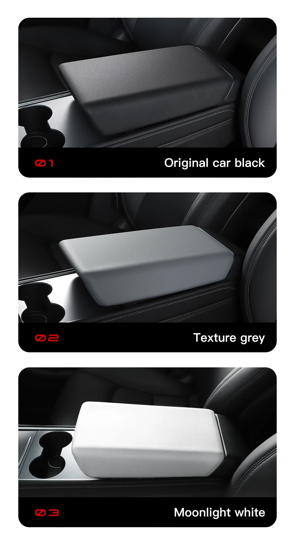 TPE Armrest Cover for Tesla Model Y Juniper Model YL and Model 3 Highland Center Console Protector