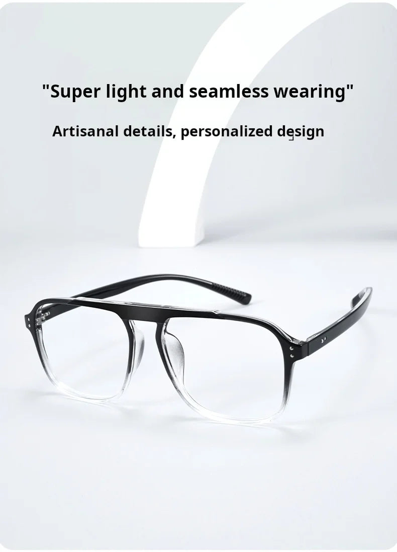 Mens Retro Pilot Double Bridge Progressive Multifocal Prescription Glasses