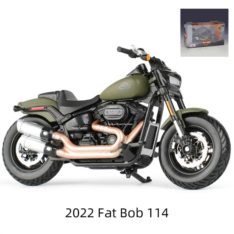 Diecast Harley Fat Bob 114 2022 Motorcycle Model 1 to 18 Scale