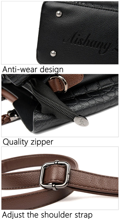 Luxury Shoulder Crossbody Bags for Women Soft Leather Designer Purses and Handbags Female Casual Totes Sac Ladies Hand Bag