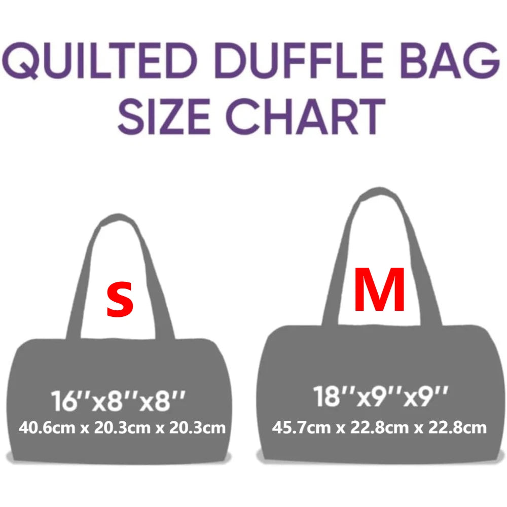 Hippie Van Quilted Travel Duffle Bag Boho Floral Weekender Gym Tote