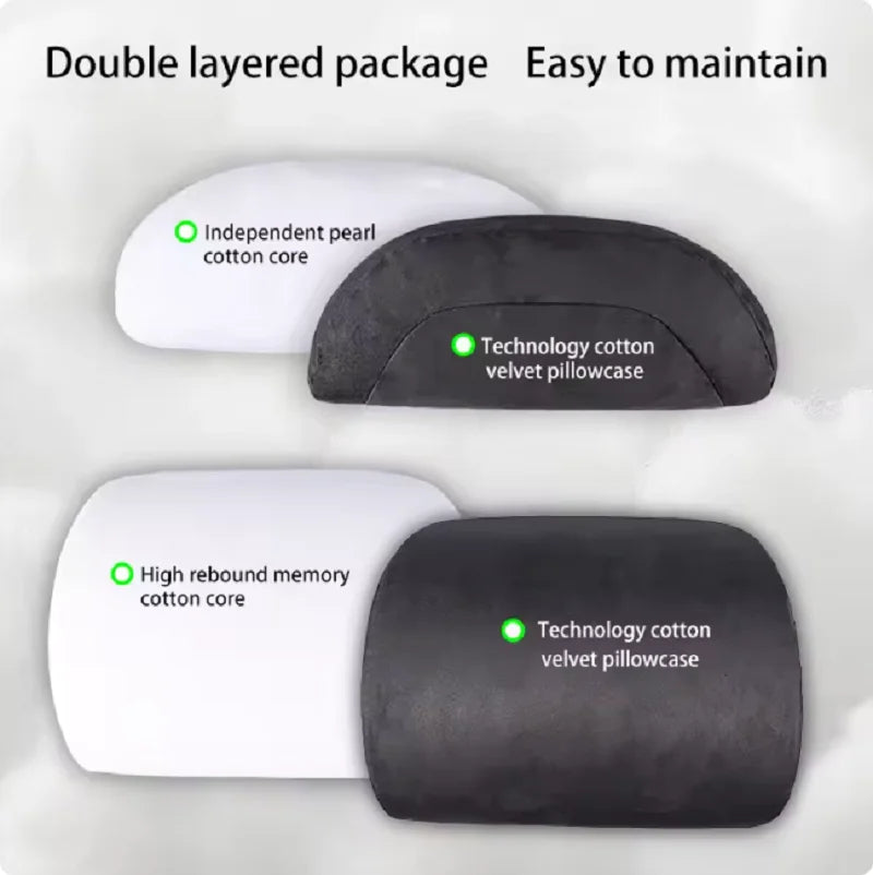 Lumbar Support Pillow For Tesla Model Y/3 Juniper Suede Car Memory FoamNeck Headrest Seat Car Accessories