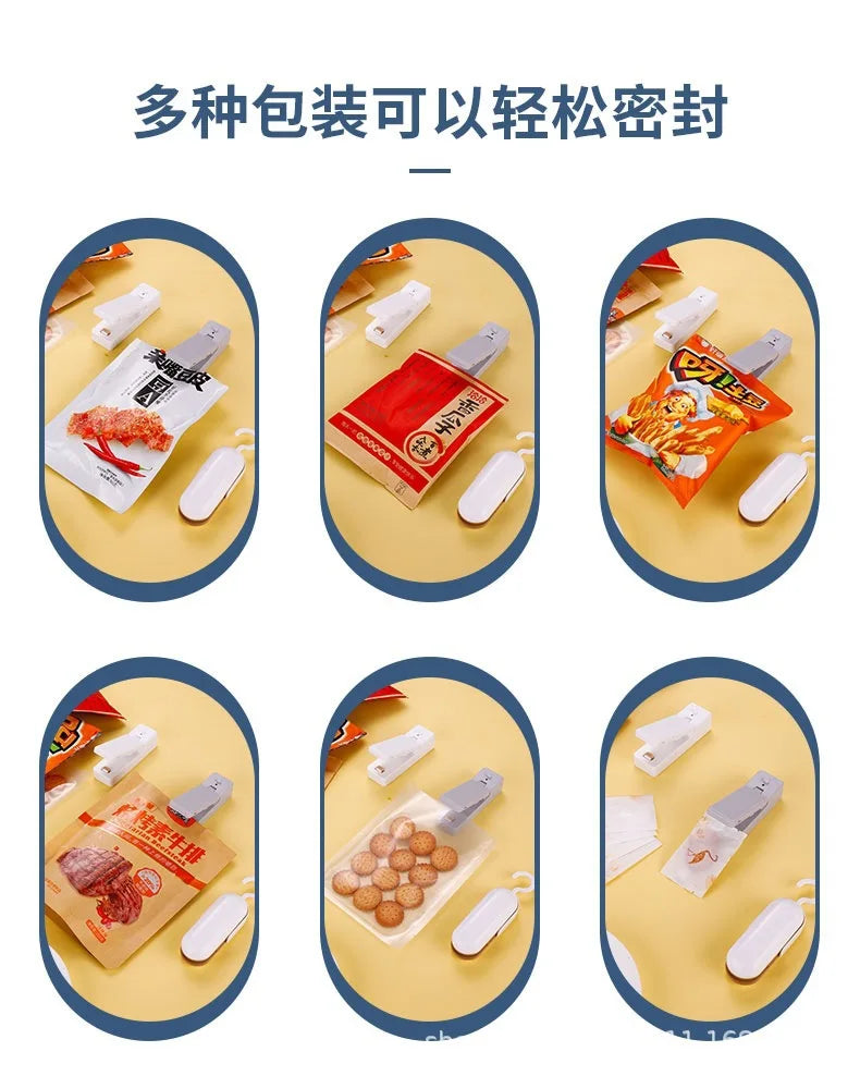 Mini USB Rechargeable Bag Sealer – Portable Plastic Food Bag Sealing Machine for Snacks, Nuts & Kitchen Storage
