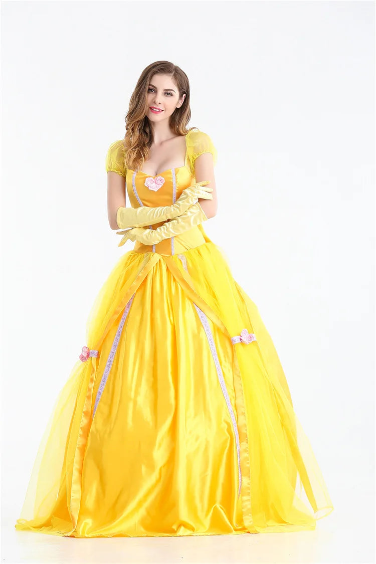 Halloween Costume Belle Princess Dress Beauty and The Beast Belle Snow Masquerade Costume