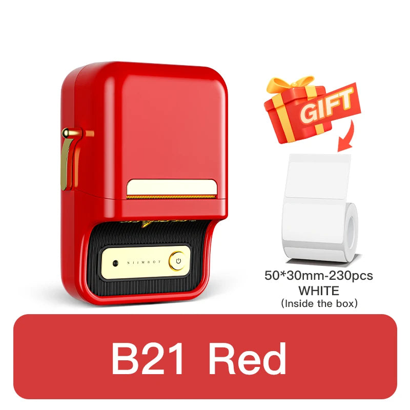 B21 / B21 Pro Thermal Label Printer, Bluetooth Wireless Sticker Maker 20–50mm, Portable Inkless Barcode Label Printer for Office & Retail