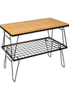 Outdoor Camping Folding Net Table Bamboo Board Desk Self Driving Barbecue Tea Iron Table Portable Drain Rack Sturdy