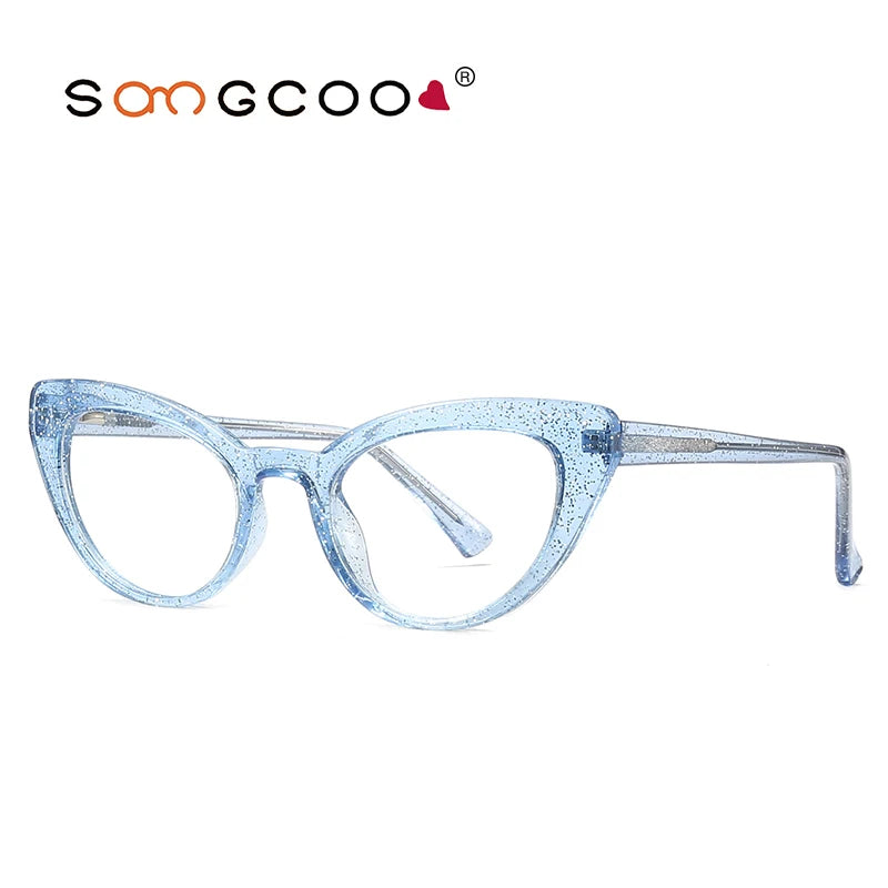 HONGMEI Women's Cat's Eye Small Frame Fashion Reading Glasses Myopia Hyperopia Anti-Blue Light Customized Prescription