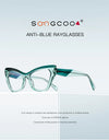 Optical Prescription Computer Blue Blocking Eyeglasses Anti-Blue Light Cat-Eye Frames Customizable Reading Women