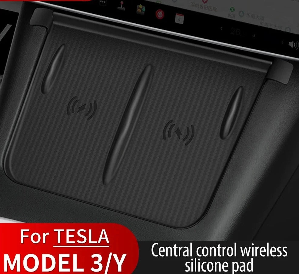 For Tesla Model 3 Highland 2024 Silicone Anti-skid Pad For Tesla Car  2024 Model3 Phone Wireless Charging Pad Car Accessories