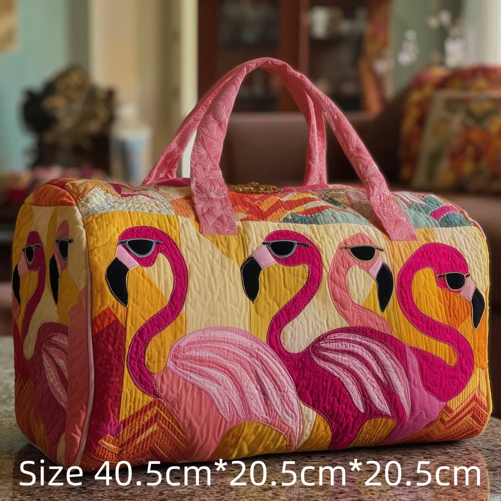 Hot Sale 3D Quilted Flamingo Bag Women Weekender Bag Tropical Palm Leaves Travel Tote Overnight Beach Vacation Carry On Bags