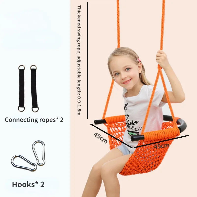 U-shape Children Swing Indoor Outdoor Baby Home Courtyard Rope Net Seat Hanging Chair Playground Equipment