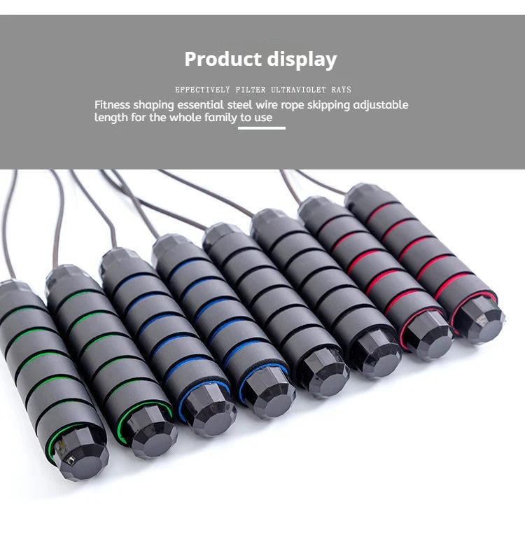 Jump Rope Adjustable Steel Skipping Rope Rapid Speed Jumping Rope Foam Handle Exercise Fitness Home Gym
