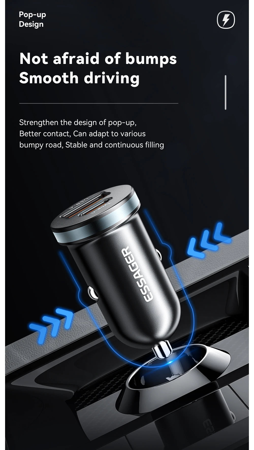30W USB-C + USB-A Fast Car Charger (PD + QC 3.0)