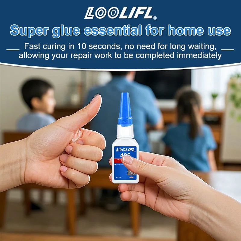 1-3pcs 406 Super Glue 20ML Instant Quick-drying Cyanoacrylate Adhesive Leather Rubber Wood Metal Strong Bond Liquid Glue Tool