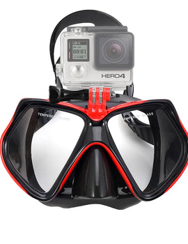 Diving Mask Swimming Goggles For GoPro Underwater Sports Camera Tempered Glass Professional Scuba Dry Snorkel Tube Adults Youth