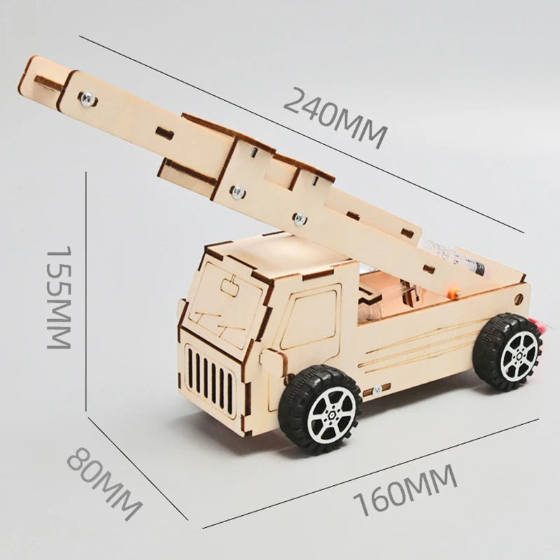 3D Wooden Puzzle DIY Physical Model Science Experiment Educational Toy Password Box Grain Fan Assembly Model DIY Decoration Gift