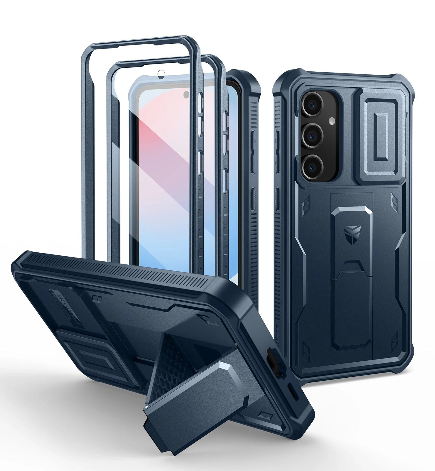 For Samsung Galaxy S24 FE Case with Built-inSlide Camera Cover Full Body Heavy-Duty Rugged Case holder Built-in Screen Protector