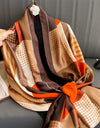 Scarf Spring Summer Women Beach Sunscreen Shawl Quality Silk Lady Popular Print Scarves Hijab