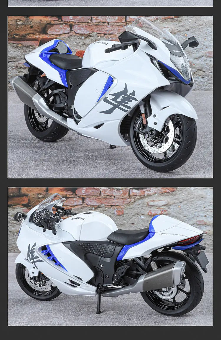 Diecast Suzuki Hayabusa GSX1300R Motorcycle Model 1 to 9 Scale