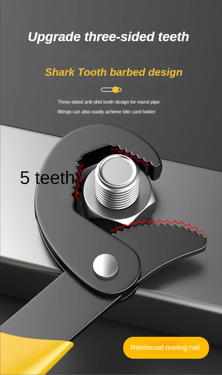 14-30 / 30-60mm Universal Key Pipe Wrench Open End Spanner Set High-carbon Steel Snap N Grip Tool Plumber Multi Hand Tool