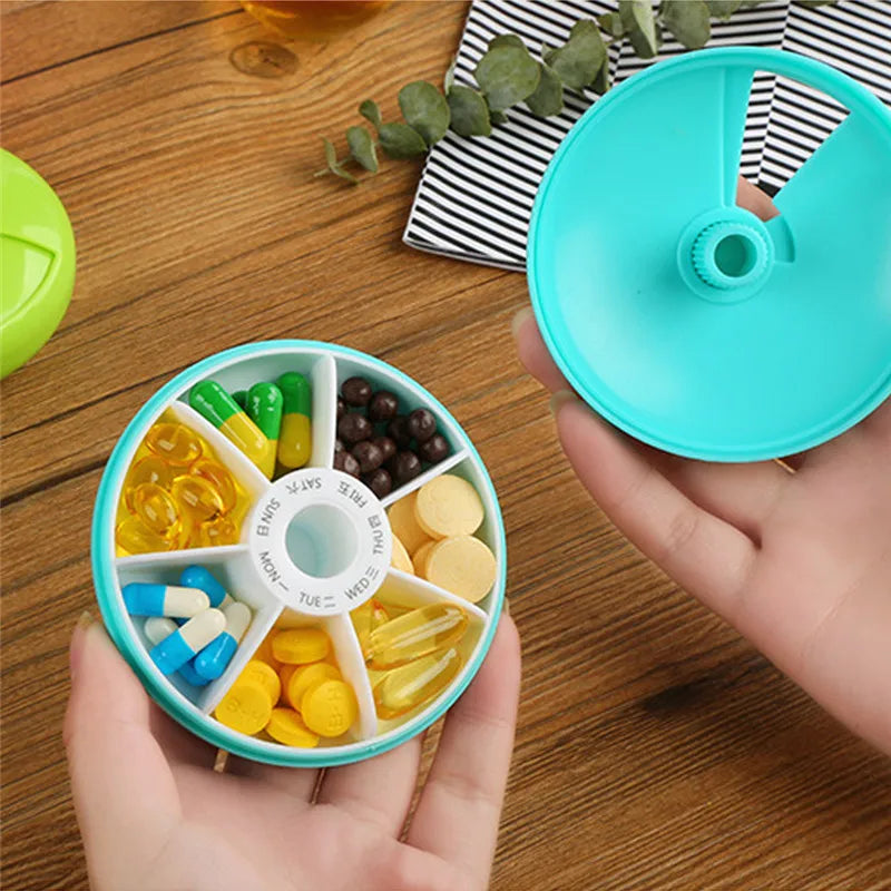 1 PC 4 Colors 7 Days Weekly Tablet Pill Medicine Box Holder Storage Organizer Container Case Pill Box Splitters