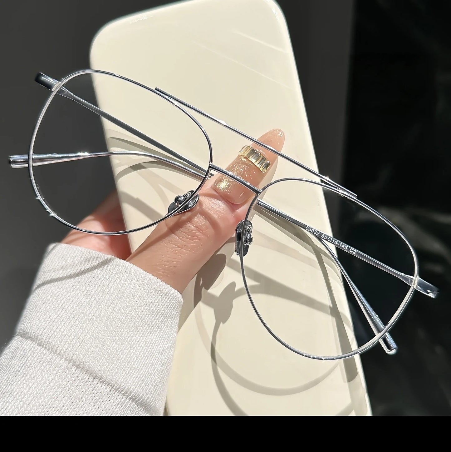 Retro Pilot Double Bridge Lightweight Titanium Eyeglasses Frames