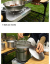 A Style Outdoor Stainless Steel 5pcs Camping Tourism Family 5L Portable Picnic Soup Frying Steaming Household
