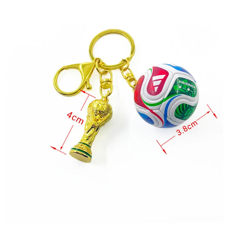2026 Football Trophy Keychain Soccer Fan Backpack Charm Collectible