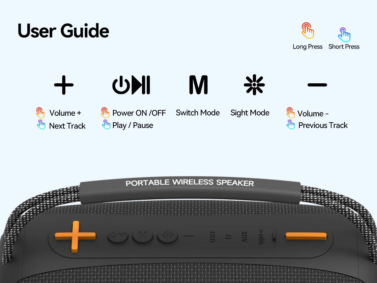 Puremic Portable Bluetooth Speaker with HD Sound, IPX6 Waterproof, Up to 18H Playtime, Karaoke Machine for Home/Party/Outdoor