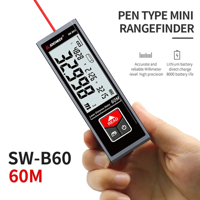 Digital Laser Tape Measure 40M Laser Rangefinder Accurate Distance Meter Construction Roulette Trena Lazer Range Finder