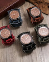 Men Watches Luxury Big Dial Quartz Lovers Watch Wide Genuine Leather Punk Bracelet Sport Wristwatch