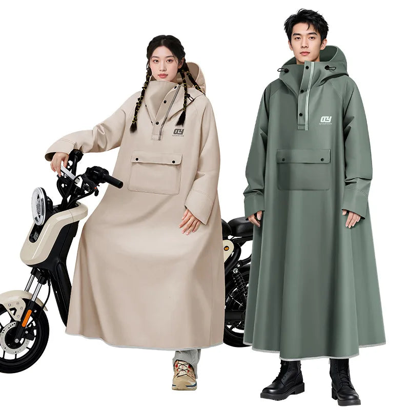 Full Length Waterproof Motorcycle Raincoat with Shoe Covers