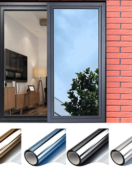 Multi-size One Way Mirror Window Film Privacy Sun Blocking Glass Sticker Heat Control Reflective Film Self Adhesive Window Tint