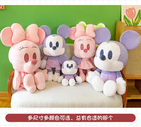 Kawaii Mickey Minnie Plush Toy Couple Doll Stuffed Dolls Animal Kids Birthday Gift for Girls Soft Cuddly Pillow Pal Wholesale