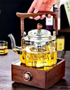 Large Capacity 1300ml Wooden Handle Glass Teapot High Borosilicate Heat Resistant Glass Beam Tea Pot Kungfu Tea Set Teaware